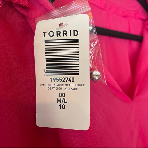 Torrid Hot Pink Ruffle Blouse - Picture 2 of 11